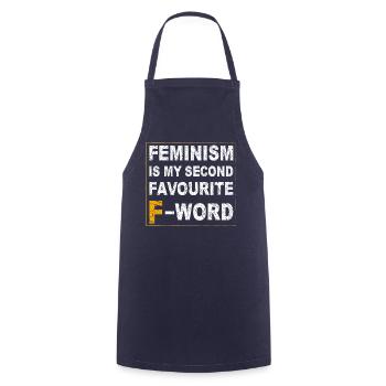 Feminismus ist mein zweitliebstes F-Wort - Kochschürze - Navy - Vorne - AI Model Male 185 dark (185cm)