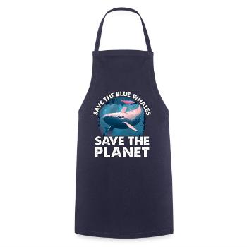 Sauvez les baleines bleues sauvez la planète - Tablier de cuisine - marine - Devant - AI Model Male 185 dark (185cm)