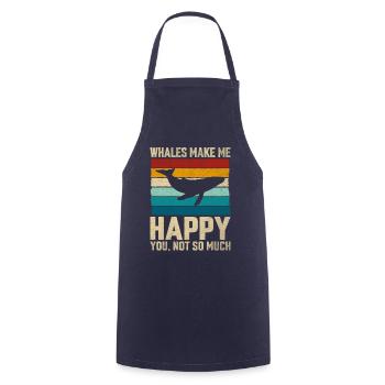 Les baleines me rendent heureux - Tablier de cuisine - marine - Devant - AI Model Male 185 dark (185cm)