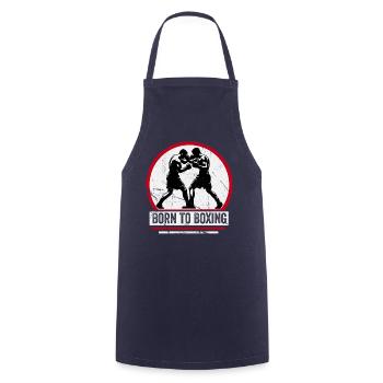 Zum Boxen geboren - Kochschürze - Navy - Vorne - AI Model Male 185 dark (185cm)