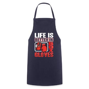 Life is better in Box Gloves - Cooking Apron - navy - Front - AI Model Male 185 dark (185cm)