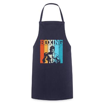 Boxen Retro - Kochschürze - Navy - Vorne - AI Model Male 185 dark (185cm)