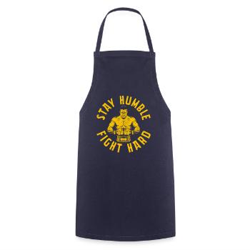 Restez humble, battez-vous avec acharnement - Tablier de cuisine - marine - Devant - AI Model Male 185 dark (185cm)