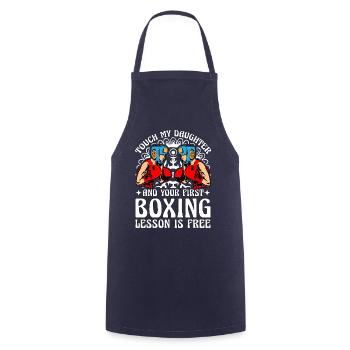 Touch my Daughter und deine erste Boxstunde - Kochschürze - Navy - Vorne - AI Model Male 185 dark (185cm)