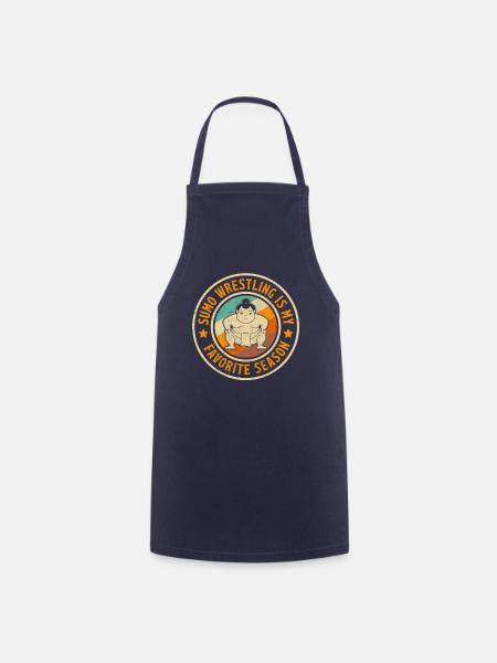 Sumo Wrestling is my favorite Season - Cooking Apron - navy
