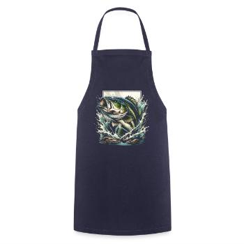 Poisson bar - Tablier de cuisine - marine - Devant - AI Model Male 185 dark (185cm)