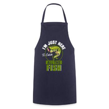 Ich bin nur hier, um alle Fische zu fangen - Kochschürze - Navy - Vorne - AI Model Male 185 dark (185cm)
