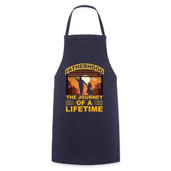 Fatherfood die Reise Ihres Lebens - Kochschürze - Navy - Vorne - AI Model Male 185 dark (185cm)
