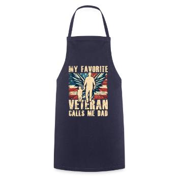 My favorite Veteran calls me Dad - Cooking Apron - navy - Front - AI Model Male 185 dark (185cm)