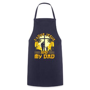 Ich liebe Jesus und meinen Vater - Kochschürze - Navy - Vorne - AI Model Male 185 dark (185cm)