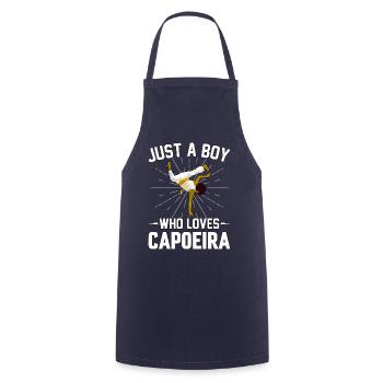 Nur ein Junge, der Capoeira liebt - Kochschürze - Navy - Vorne - AI Model Male 185 dark (185cm)