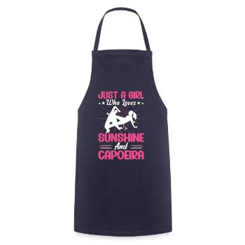 Just a Girl who loves sunshine and Capoeira - Cooking Apron - navy - Front - AI Model Male 185 dark (185cm)