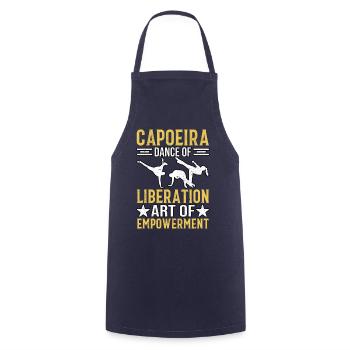 Capoeira, Tanz der Befreiung, Kunst der Ermächtigung - Kochschürze - Navy - Vorne - AI Model Male 185 dark (185cm)
