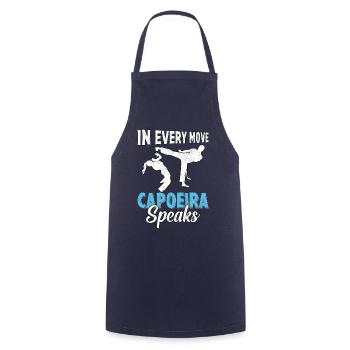 In every move capoeira speaks - Cooking Apron - navy - Front - AI Model Male 185 dark (185cm)