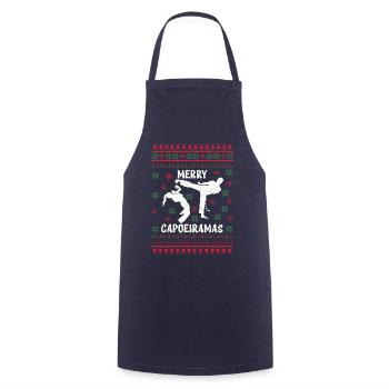 Fröhliche Capoeiramas - Kochschürze - Navy - Vorne - AI Model Male 185 dark (185cm)