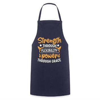 Strength through flexibility power through grace - Cooking Apron - navy - Front - AI Model Male 185 dark (185cm)