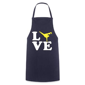 Capoeira Liebe - Kochschürze - Navy - Vorne - AI Model Male 185 dark (185cm)