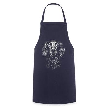 Langhaardackel Portrait Hunde Hund Teckel - Kochschürze - Navy - Vorne - AI Model Male 185 dark (185cm)