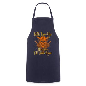 In this new age we need old values again - Cooking Apron - navy - Front - AI Model Male 185 dark (185cm)