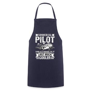 Berufspilot wie ein normaler Pilot nur viel - Kochschürze - Navy - Vorne - AI Model Male 185 dark (185cm)