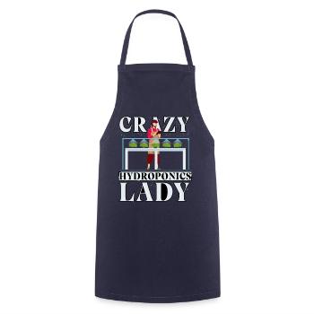 Crazy Hydroponics Lady - Cooking Apron - navy - Front - AI Model Male 185 dark (185cm)