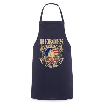 Heroes don't wear capes they wear dog tags - Cooking Apron - navy - Front - AI Model Male 185 dark (185cm)