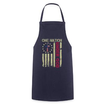 One Nation Under God - Cooking Apron - navy - Front - AI Model Male 185 dark (185cm)