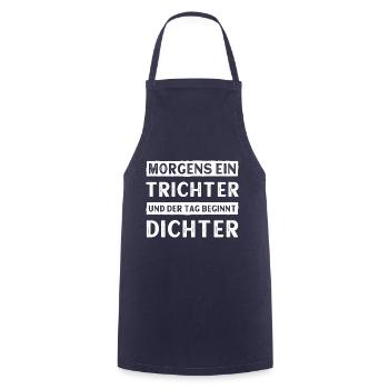 Morgens ein Trichter und der Tag beginnt dichter - Kochschürze - Navy - Vorne - AI Model Male 185 dark (185cm)