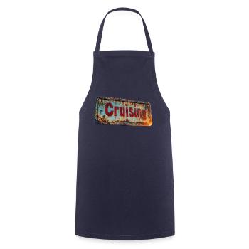 Cruising sign in rusty vintage look - Cooking Apron - navy - Front - AI Model Male 185 dark (185cm)