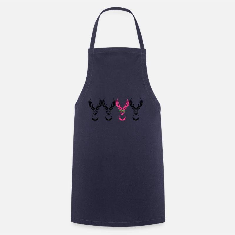 Be different! Deer head Nerd Geek 3c - Cooking Apron - navy