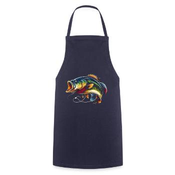 Poisson bar - Tablier de cuisine - marine - Devant - AI Model Male 185 dark (185cm)