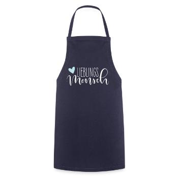 Lieblingsmensch handlettering mit Herz in mint - Kochschürze - Navy - Vorne - AI Model Male 185 dark (185cm)