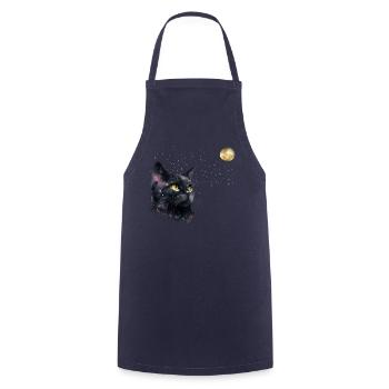 LE CHAT ET LA LUNE - Tablier de cuisine - marine - Devant - AI Model Male 185 dark (185cm)