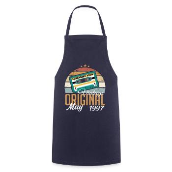 May 1997 Birthday Gift 1997 May - May 1997 - Cooking Apron - navy - Front - AI Model Male 185 dark (185cm)