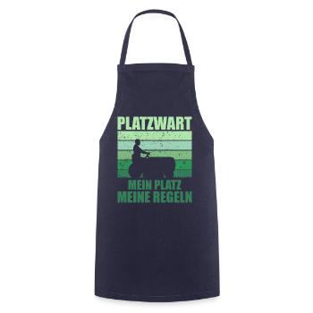 Platzwart Garten Rasenmäher Geschenk - Kochschürze - Navy - Vorne - AI Model Male 185 dark (185cm)