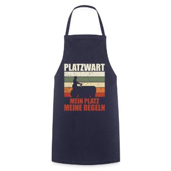 Platzwart Garten Rasenmäher Geschenk - Kochschürze - Navy - Vorne - AI Model Male 185 dark (185cm)
