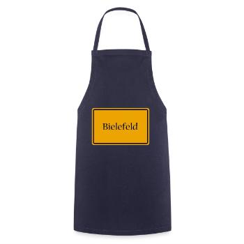Ortsschild Bielefeld - Kochschürze - Navy - Vorne - AI Model Male 185 dark (185cm)