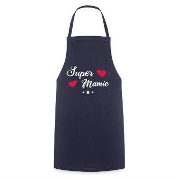 Super mamie, idée cadeau fête des grands-mères - Tablier de cuisine - marine - Devant - AI Model Male 185 dark (185cm)