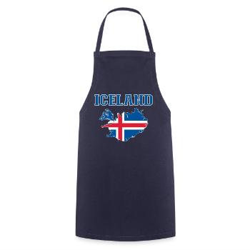 Iceland Flagge Landkarte - Kochschürze - Navy - Vorne - AI Model Male 185 dark (185cm)