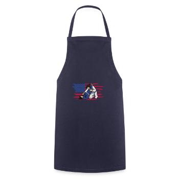 BJJ Filles Arts Martiaux Jiu Jitsu Arts Martiaux - Tablier de cuisine - marine - Devant - AI Model Male 185 dark (185cm)
