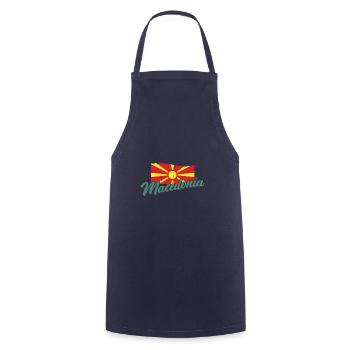Macedonia Skopje Balkan Origin Flag National - Cooking Apron - navy - Front - AI Model Male 185 dark (185cm)