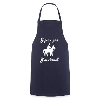 j'peux pas j'ai cheval - équitation - chevaux - Tablier de cuisine - marine - Devant - AI Model Male 185 dark (185cm)