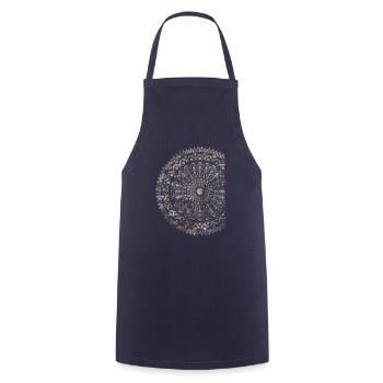 mandala - Tablier de cuisine - marine - Devant - AI Model Male 185 dark (185cm)