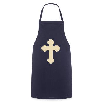 Cross Cross Gold Pixel - Cooking Apron - navy - Front - AI Model Male 185 dark (185cm)