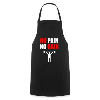 Pas de douleur pas de gain de gymnase citation - Tablier de cuisine - noir - Devant - AI Model Male 185 dark (185cm)