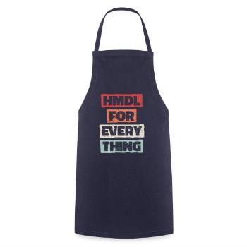 HMDL for Evth - Alhamdulillah for everything - Cooking Apron - navy - Front - AI Model Male 185 dark (185cm)
