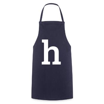 Letter h "h" white - Cooking Apron - navy - Front - AI Model Male 185 dark (185cm)