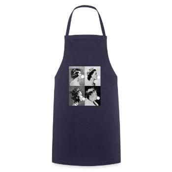 Queen II -Elizabeth England Queen,Chewing Gum,pop-art - Cooking Apron - navy - Front - AI Model Male 185 dark (185cm)