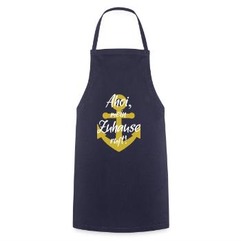 Ahoi mein zuhause ruft - Kochschürze - Navy - Vorne - AI Model Male 185 dark (185cm)