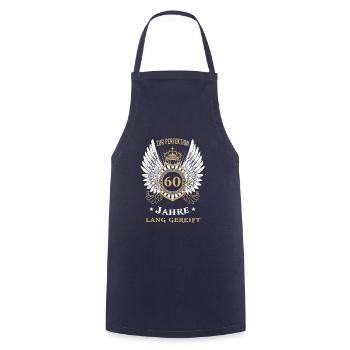60th birthday funny gift - Cooking Apron - navy - Front - AI Model Male 185 dark (185cm)